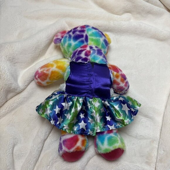 Build A Bear Rainbow Safari Bear With Outfit Colorful No Tag - Picture 6 of 7